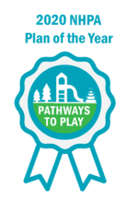 Medal graphic with ribbons for 2021 NHPA Plan of the Year
