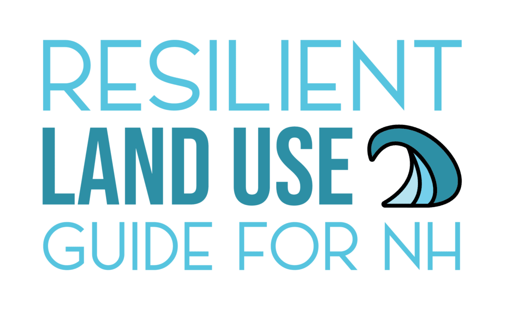 Resilient Land Use Guide logo featuring a graphic of a wave