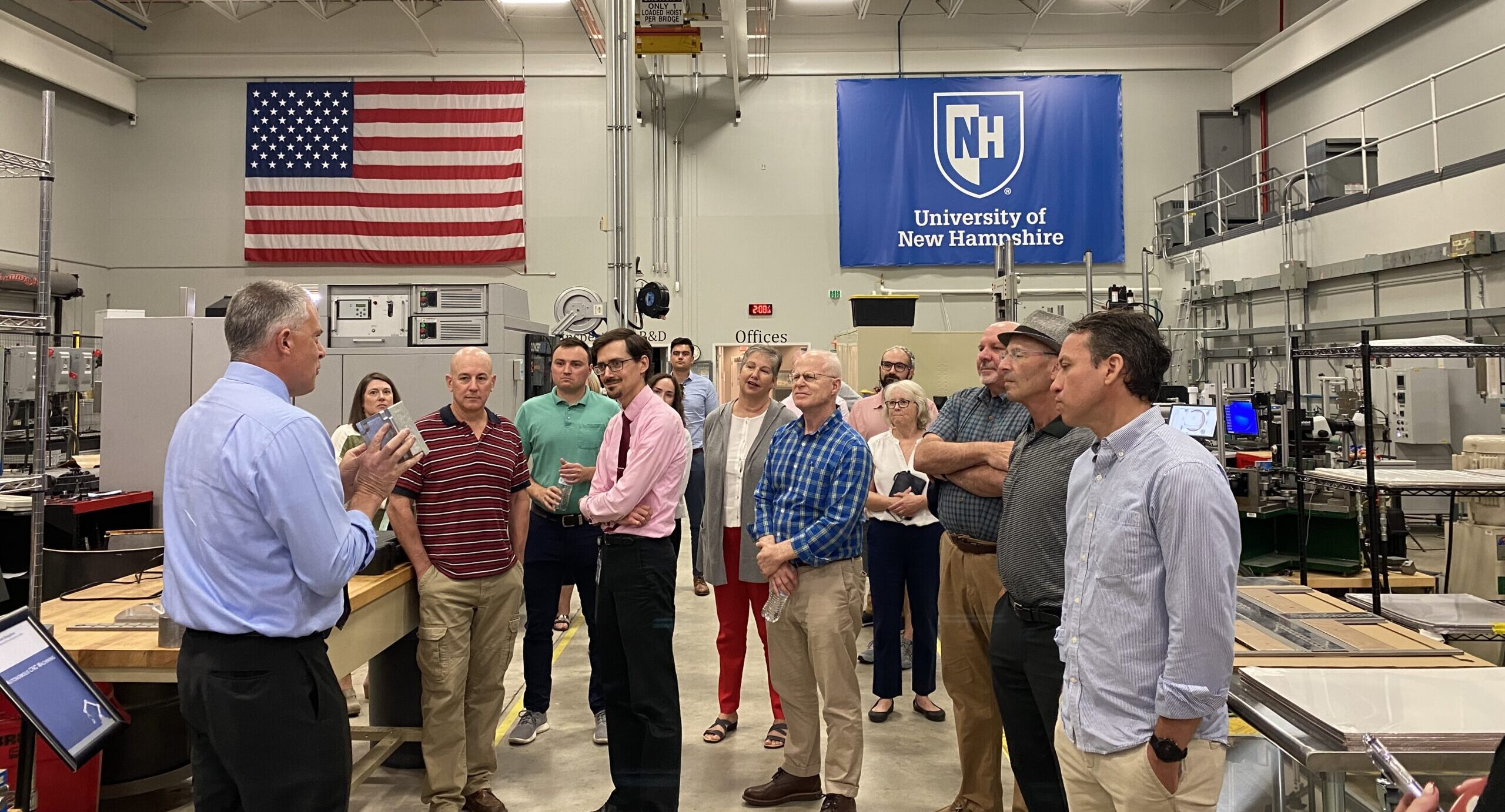 SEDS members taking a tour of the John Olson Advanced Manufacturing Center at UNH