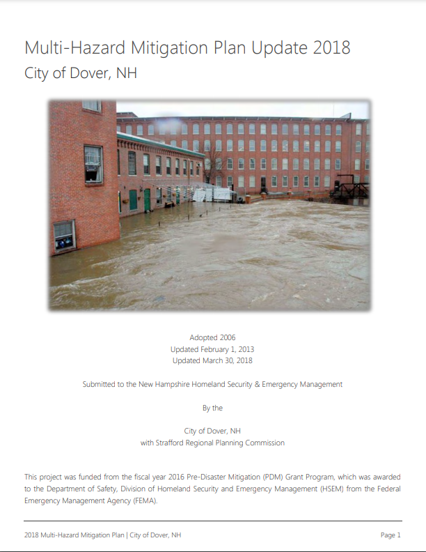 Cover of Hazard Mitigation Plan - Dover 2018