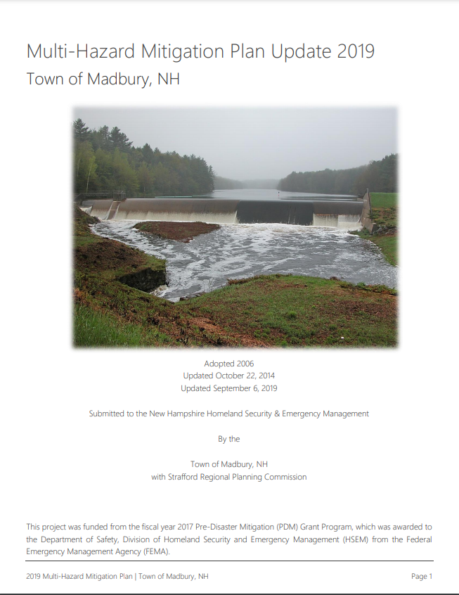 Cover of Hazard Mitigation Plan - Madbury 2019