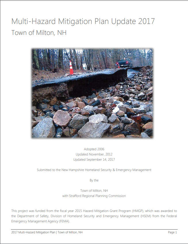 Cover of Hazard Mitigation Plan - Milton 2017