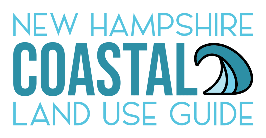 Logo for the Coastal Land Use Guide which features a wave crashing