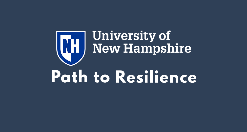 The UNH logo with the words "Path to Resilience" below