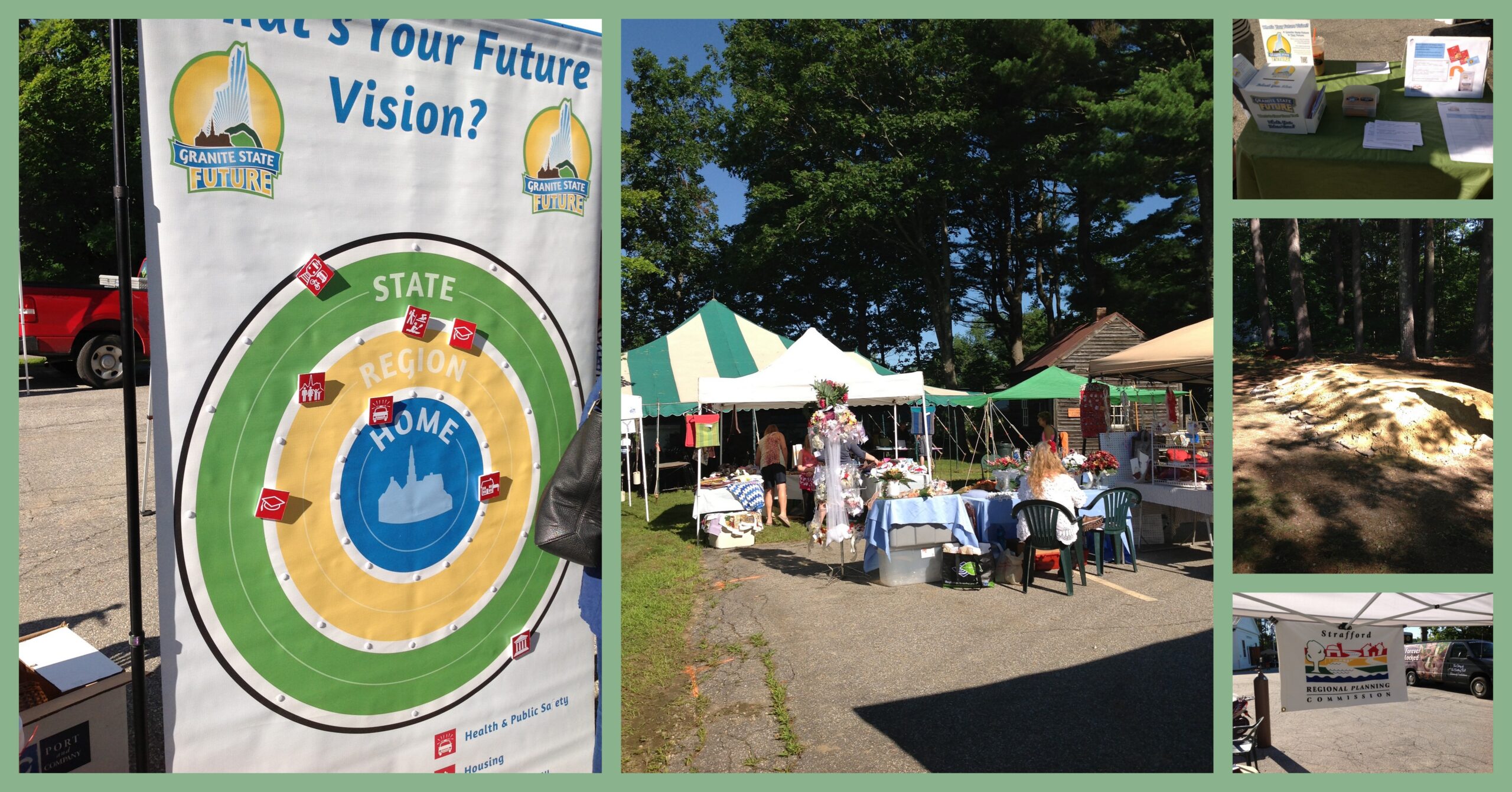 Up-close shot of the interactive outreach display for Granite State Future at the Northwood Beanhole Bash