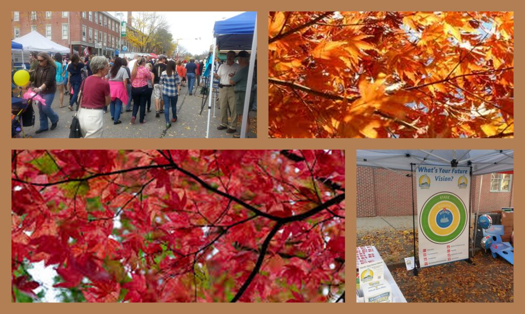 A stich of photos from outreach at Apple Harvest Day in Dover