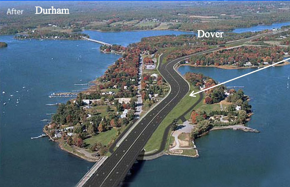 Drone photo of the Newington-Dover bridge project from overheard