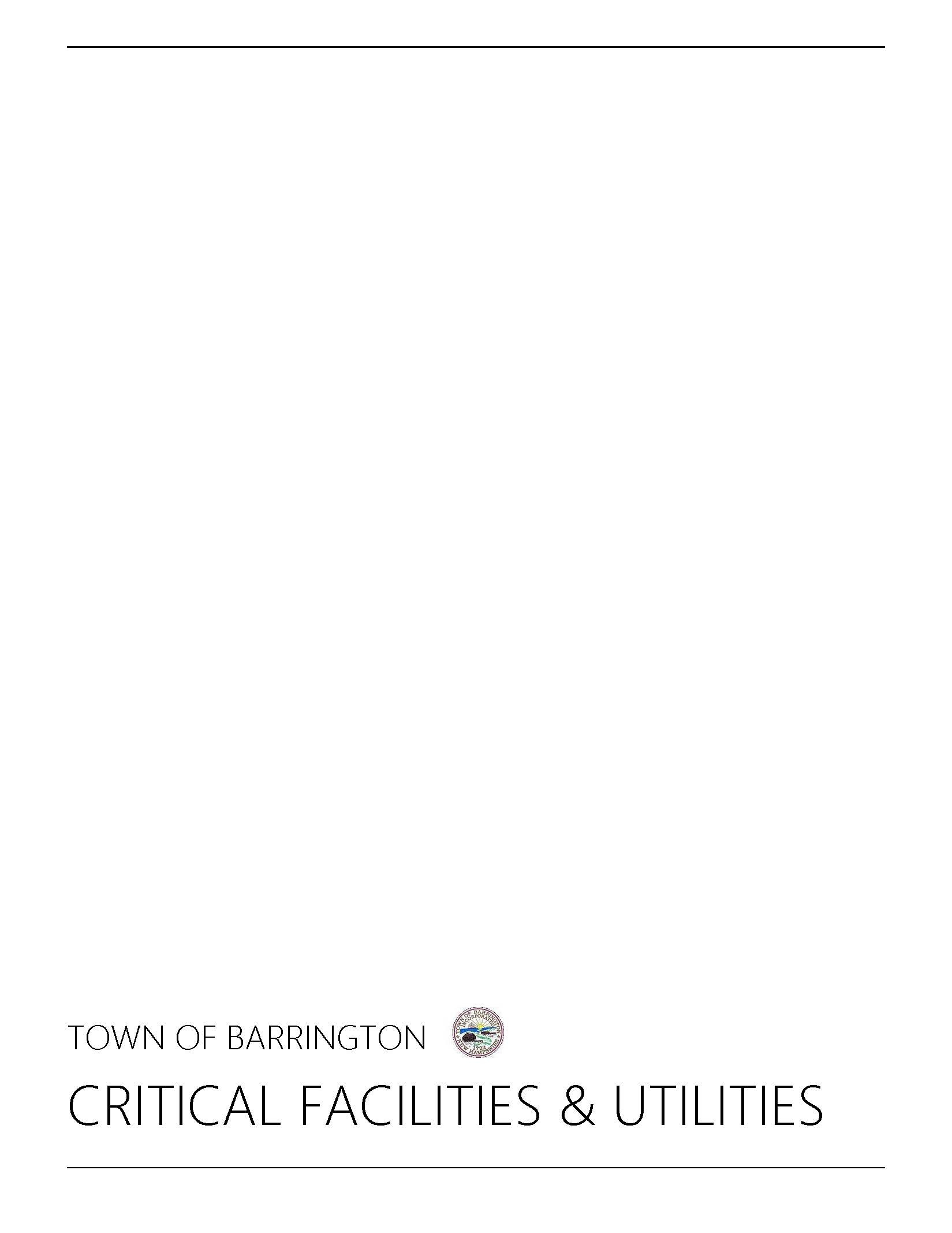 Cover of Barrington's 2020 Critical Facilities and Utilities Chapter
