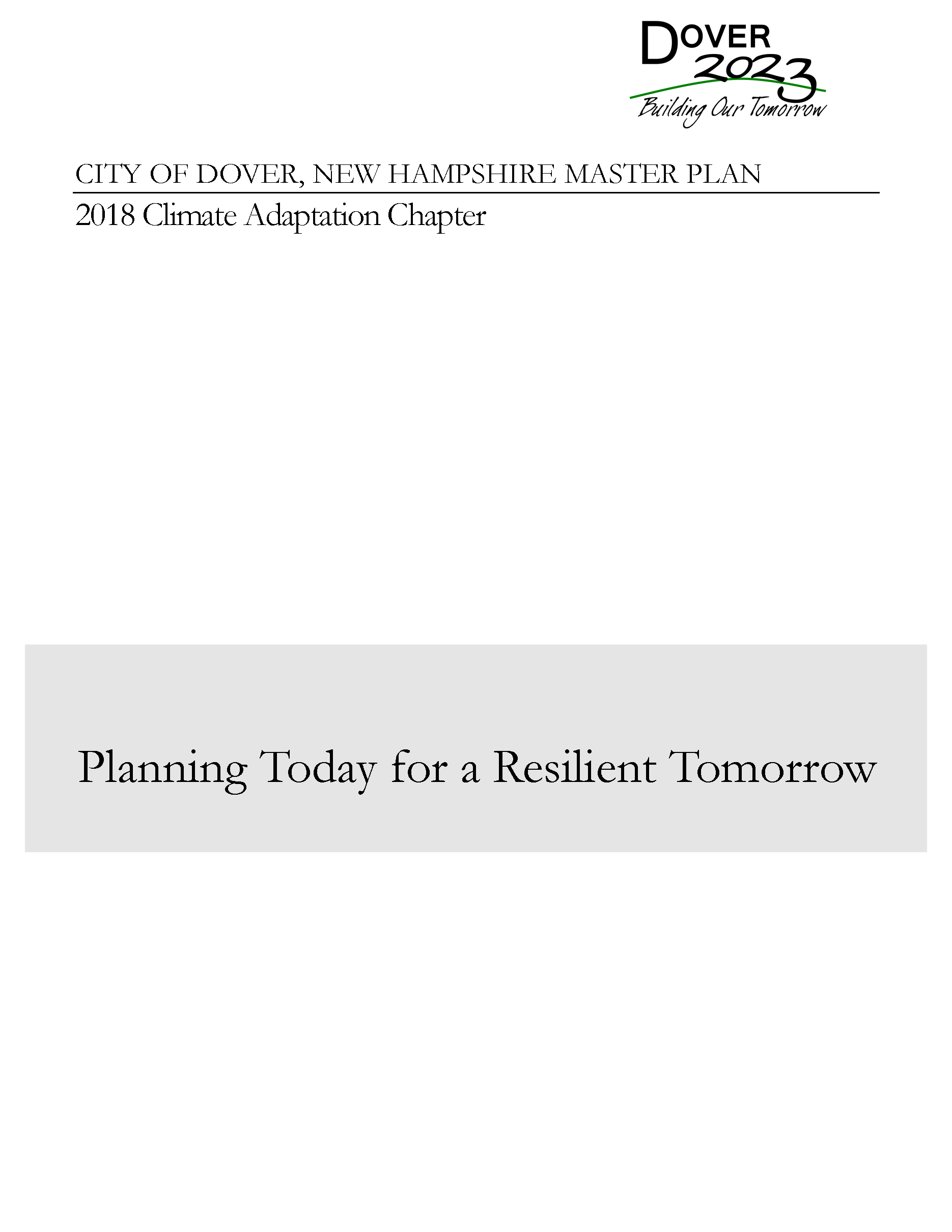 Cover of Dover's Climate Adaptation Chapter