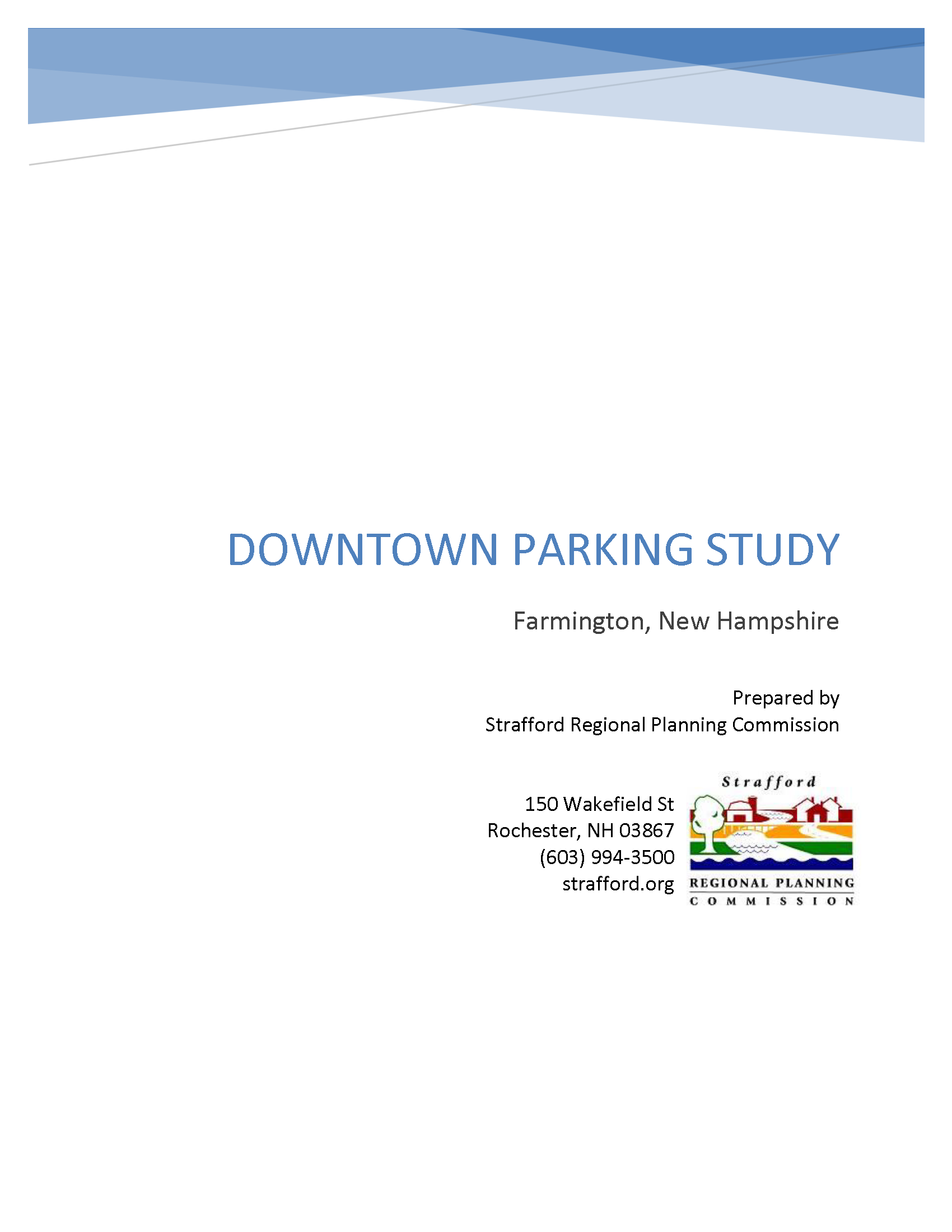 Cover of Farmington Downtown Parking Study