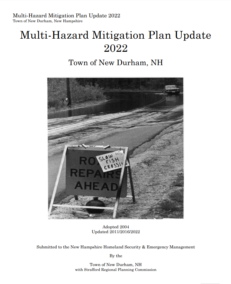 Cover of the New Durham 2022 Hazard Mitigation Plan